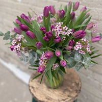 EA-Purple Tulips in a Vase